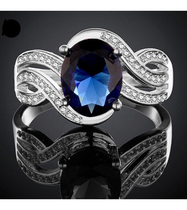 Picture of Blue Stone Finger Ring SS3041