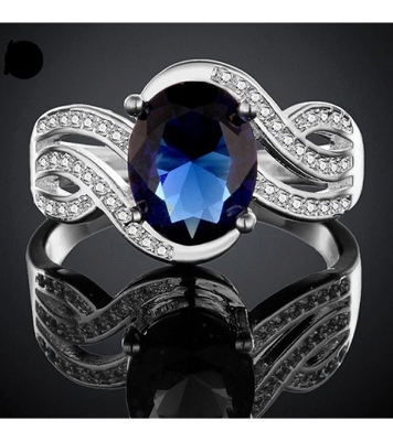 Picture of Blue Stone Finger Ring SS3041