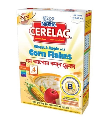 Buy Cerelac BIB Wheat & Apple Corn Flakes 400gm Online