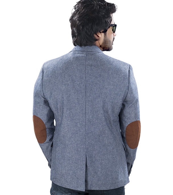 Men's Elbow Patch Casual Blazer Sagat Light Blue | Othoba.com