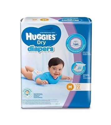 Buy Huggies Dry Diaper Medium Size 72 pcs 5-10 kg Belt System Online