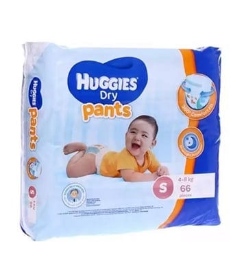 Buy Huggies Dry Pants Small Size 66+4 pcs 4-8 kg Online