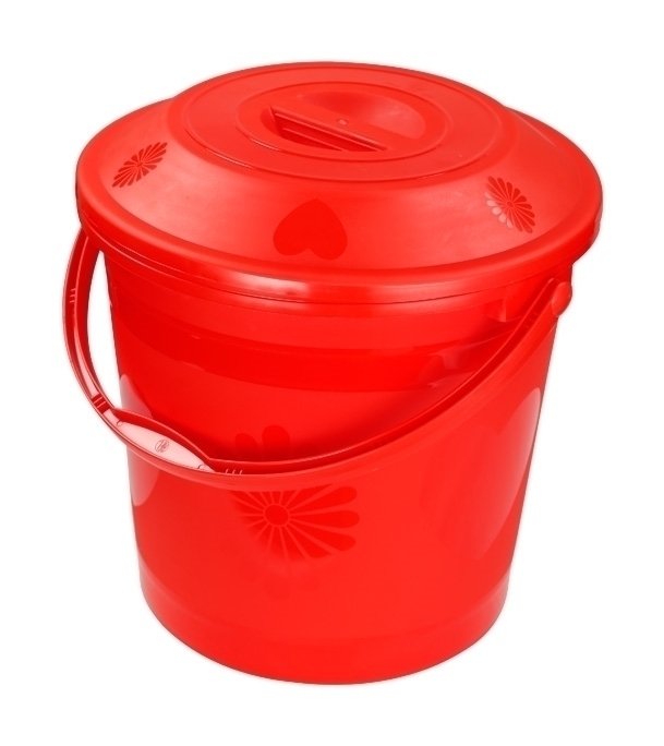 Design Bucket with Lid 30 Liters Red