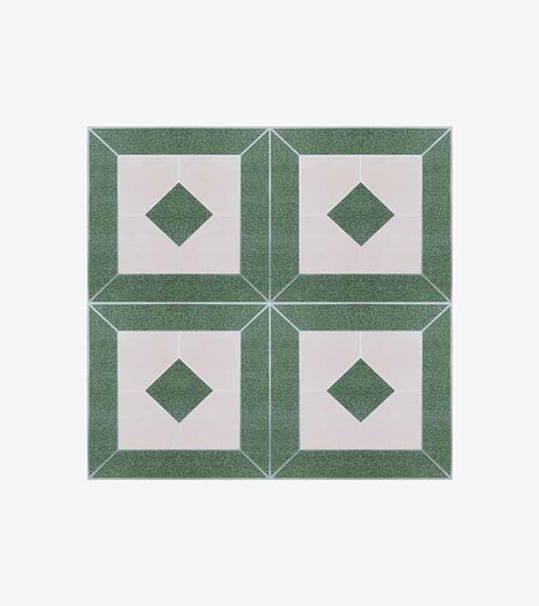 Picture of Comfy Floor Mat Marble Tiles Silver Green By RPL Distribution