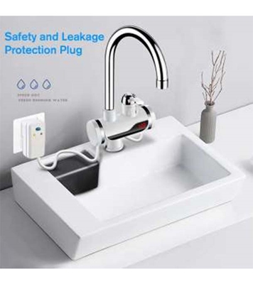 Picture of 3000W Temperature Display Instant Hot Water Tap Faucet With Three Way Connector And Shower Head