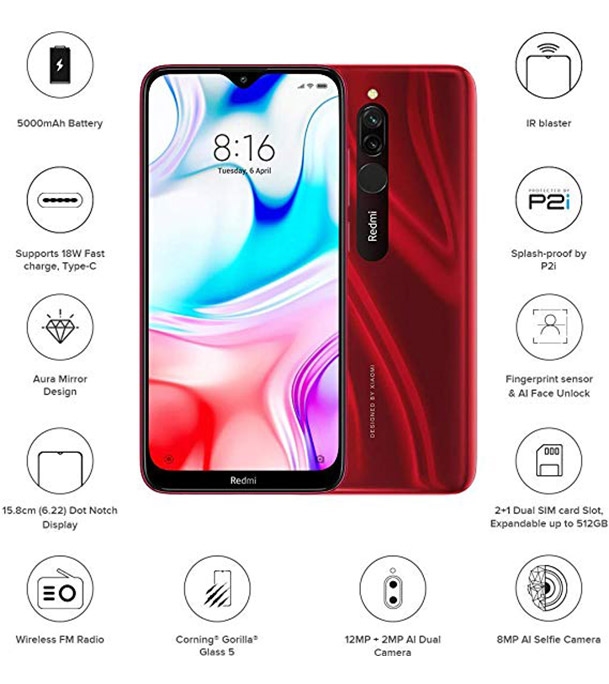 Buy Xiaomi Redmi 8 4GB 64GB Red Online at Best Price