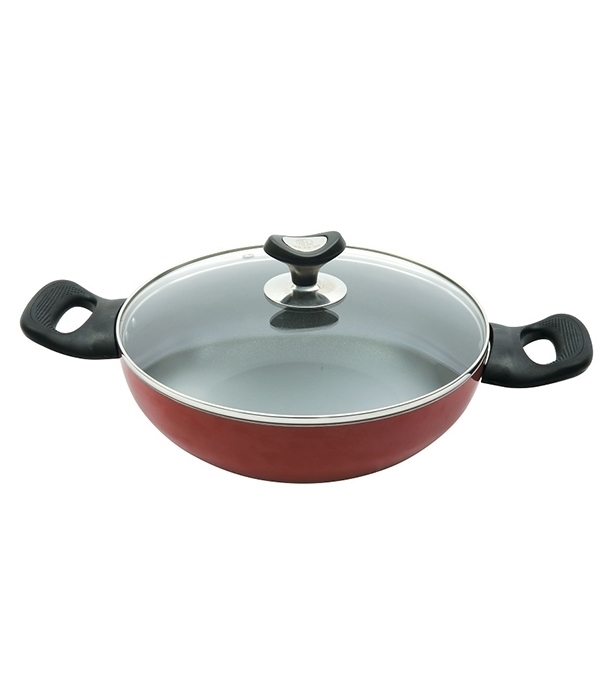 Picture of Topper Non Stick Glamour Karai With Lid Red 26 Cm