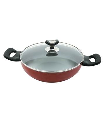 Picture of Topper Non Stick Glamour Karai With Lid Red 26 Cm