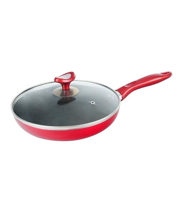 Picture of Topper Nonstick Elegant Fry Pan With Lid Red 24 Cm