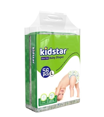 Picture of Kidstar Baby Diaper Ultra Thin (Belt System) Large (9-18kg) 56 Pcs