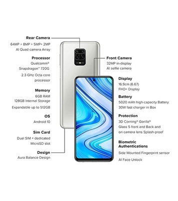 Buy Xiaomi Redmi Note 9 Pro Max 6GB 64GB White (Indian Global Version) Online at Best Price