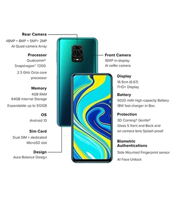 Buy Xiaomi Redmi Note 9 Pro 4GB 64GB Blue Indian Global Online 