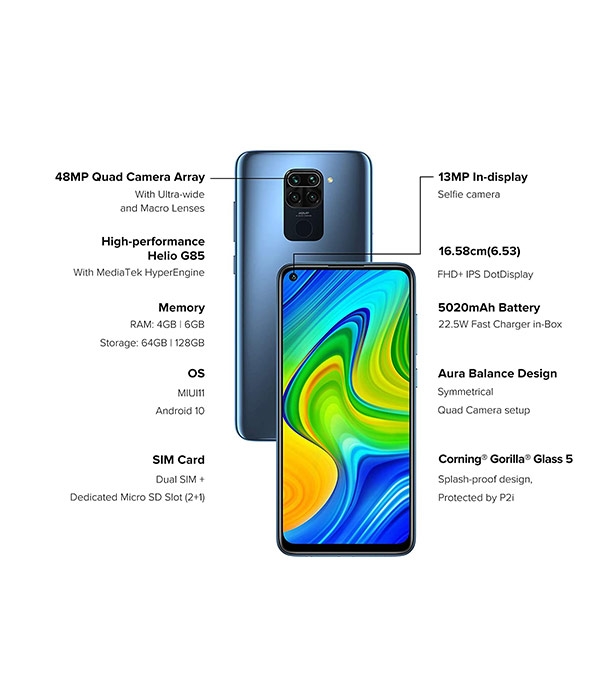Buy Xiaomi Redmi Note 9 4GB 64GB Gray Indian Version Online
