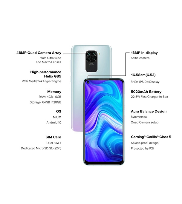 Buy Xiaomi Redmi Note 9 4GB 128GB White Indian Version Online