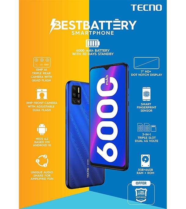 Buy TECNO SPARK 6 Air 2GB 32GB Ocean Blue Online