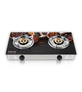 Buy VISION NG Double Glass Gas Stove Chocolate 3D Online