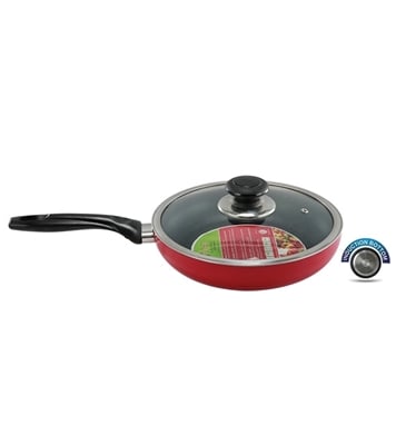 Buy Topper Nonstick Glamour Fry Pan with Lid IB (Red) 26 cm Online