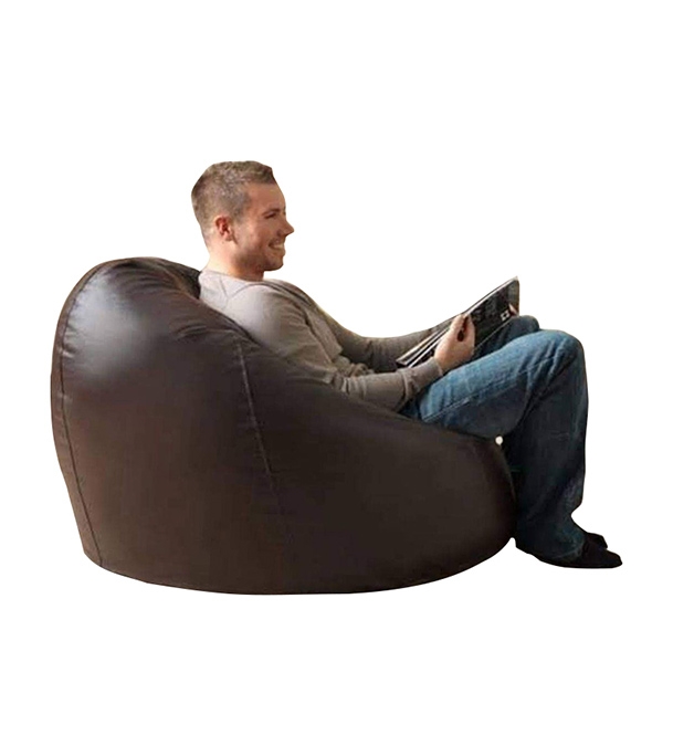 Buy Aaram Faux Leather Multishape Bean Bag Brown 46x28 Online Othoba Com