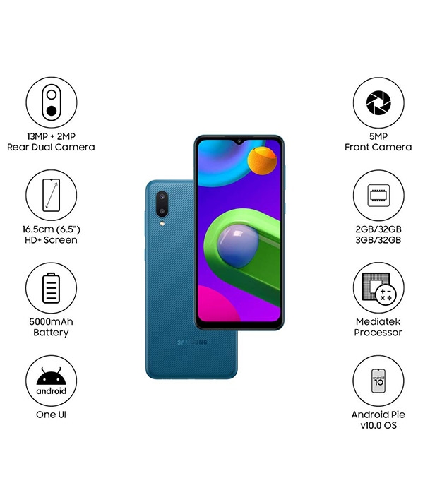 Buy Samsung Galaxy M02 3GB 32GB Blue Online