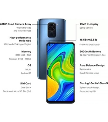Buy Xiaomi Redmi Note 9 6GB 128GB Gray Online