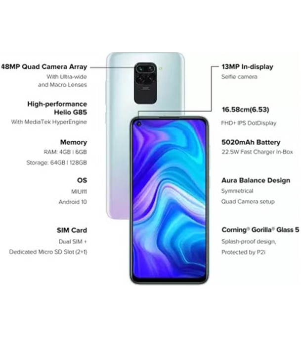 Buy Xiaomi Redmi Note 9 6GB 128GB White Online