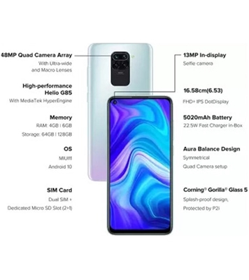 Buy Xiaomi Redmi Note 9 6GB 128GB White Online