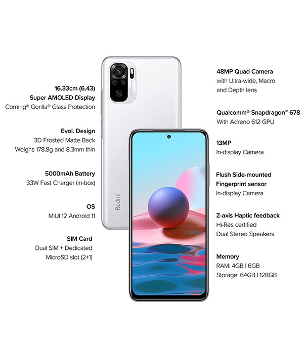 Buy Redmi Note 10  4GB 64GB Pebble White Online