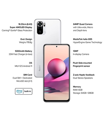 Buy Redmi Note 10S 6GB 128GB White Online
