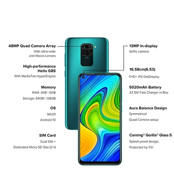 Buy Redmi Note 9 4GB 64GB Green Online