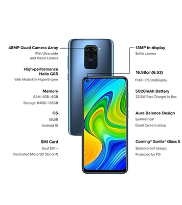 Buy Redmi Note 9 4GB 64GB Gray Online