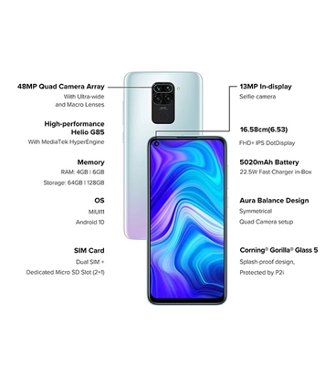 Buy Redmi Note 9 4GB 64GB White Online