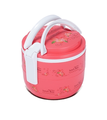 Buy Round Double Tiffin Box Light Pink Online