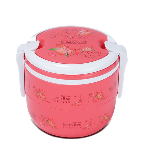 Buy Round Double Tiffin Box Light Pink Online