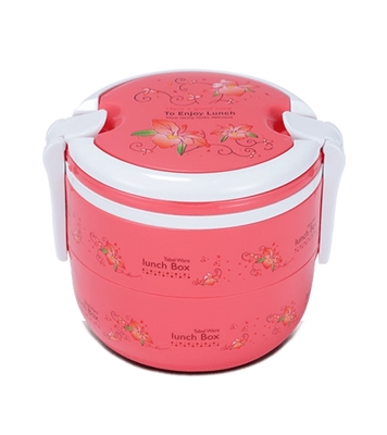 Buy Round Double Tiffin Box Light Pink Online