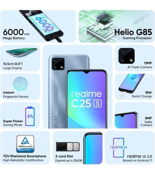 Buy realme C25s 4GB 128GB Blue Online 