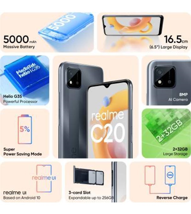 Buy realme C20a 2GB 32GB Grey Online