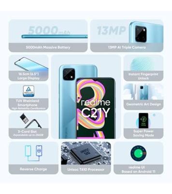 Buy realme C21Y 4GB 64GB Blue Online at Best Price