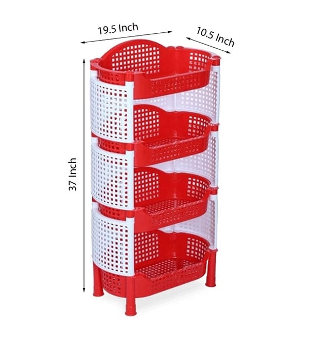 Picture of Style Fence Rack 4 Step - Red & White
