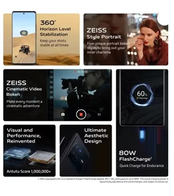 vivo X80 with RAM 12GB and ROM 256GB- Cosmic Black at Best Price in Bangladesh