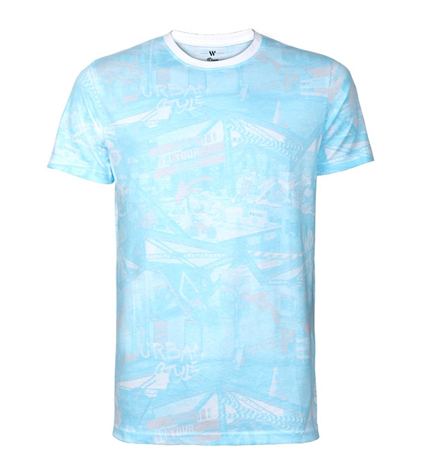 Men's Half Sleeve T-Shirt Sky Blue AOP at Best Price in Bangladesh