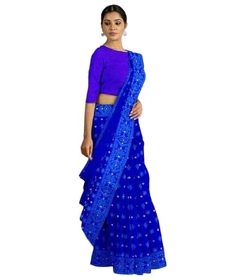 Women's Fashionable Half Silk Jamdani Saree at Best Price In Bangladesh