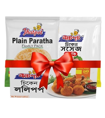 Buy Chicken Sausage 340 gm Jhatpat Plain Paratha 1600gm Jhatpot Chicken Lollipop 400g Combo at Best Price