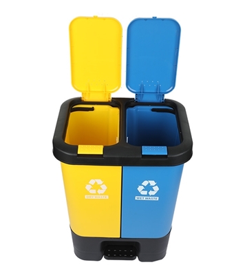 Buy Twin Paddle Bin 20L Yellow 