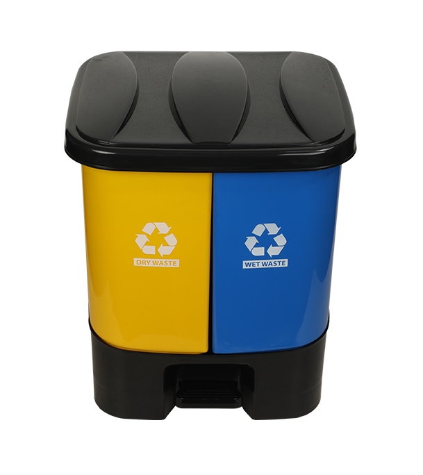 Buy Twin Paddle Bin 40L Yellow 