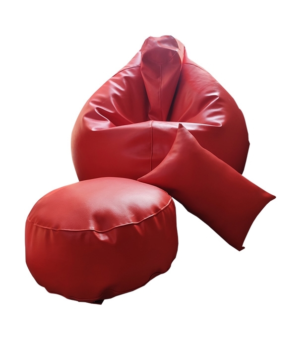 Buy Aaram Faux Leather Bean Bag 3pcs Combo Orange Online