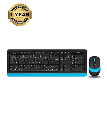 Picture of A4TECH FG1010 FSTYLER 2.4G Wireless Bangla Keyboard With FG10 Wireless Mouse Blue