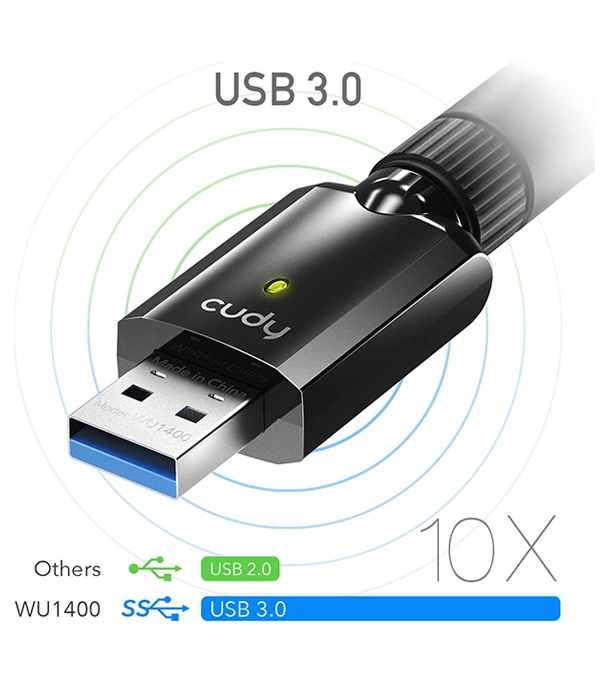 Picture of Cudy WU1400 AC 1300Mbps USB 3.0 Dual Band WiFi Adapter for PC