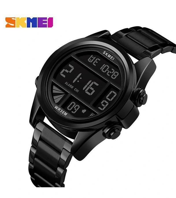 SKMEI 1448 Silver Stainless Steel Digital Watch For Men
