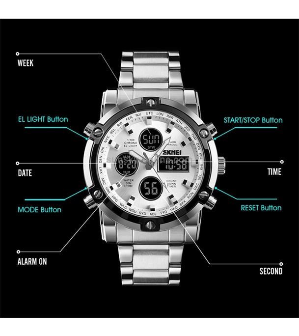  SKMEI 1389 Sports Fashion Quartz Dual Display Watch