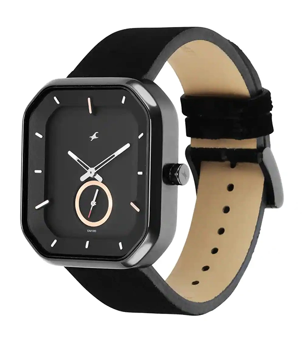 Buy FASTRACK 3272NL01 After Dark Black Dial Leather Strap Watch for Guys at Best Price in Bangladesh